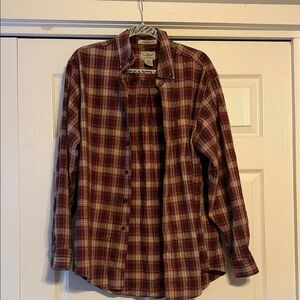 L.L. Bean Classic Red and White Plaid Shirt